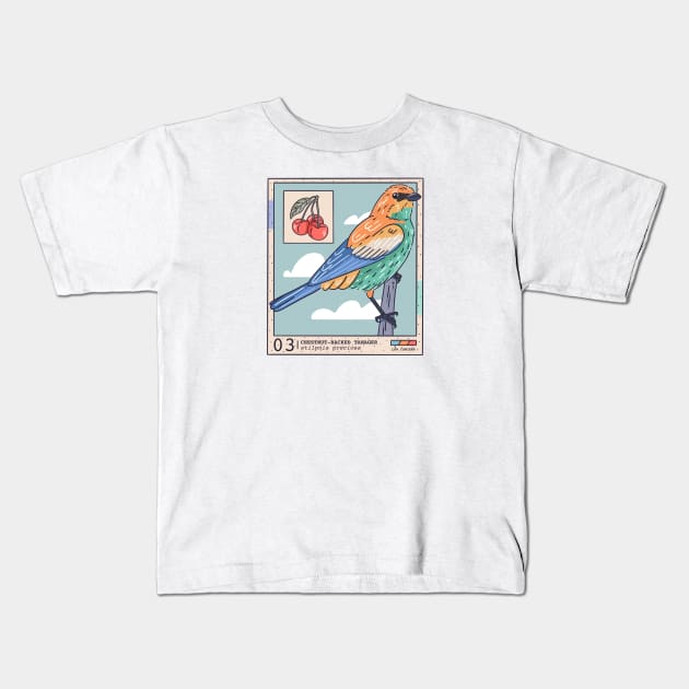 Chestnut-backed Tanager Kids T-Shirt by fernandaschallen